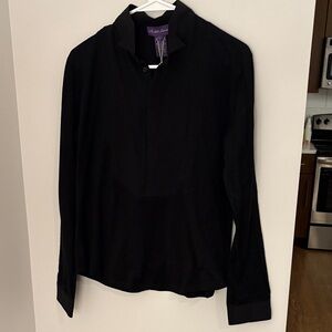 Ralph Lauren PURPLE LABEL Men's Black Cotton Dress Shirt